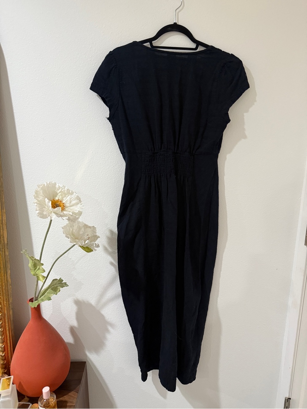 Free People Black Button-Front Midi Dress - Picture 3 of 5